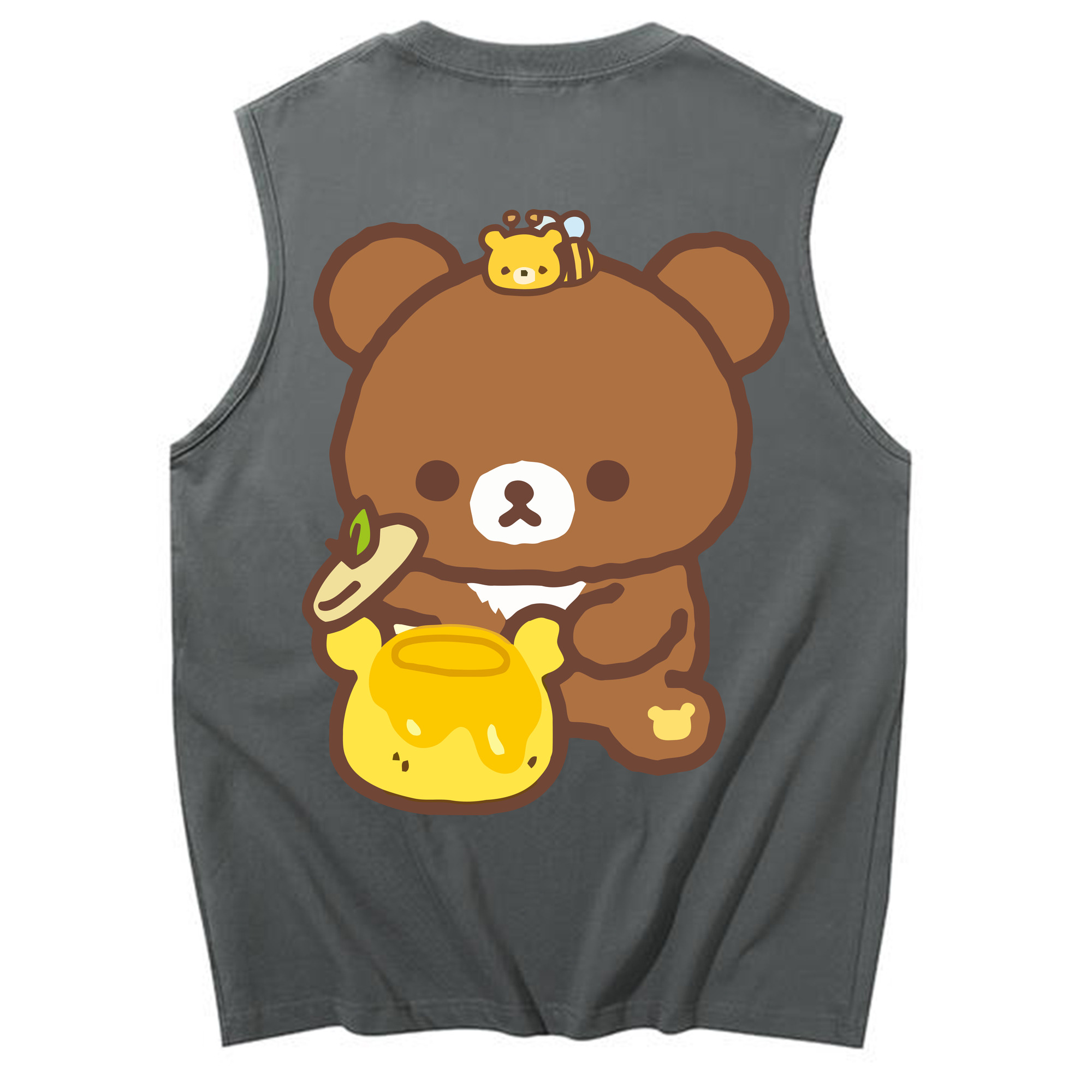 （画像用） リラックマ リラックマ キイロイトリ Rilakkuma Korilakkuma Kiiroitori コットン100％タンクトップ（背面プリント）